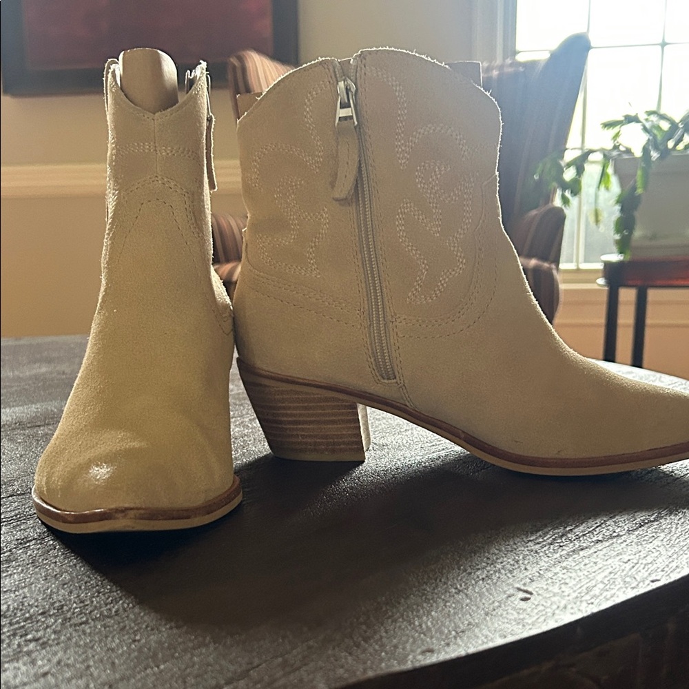 Dolce Vita Cream Ankle Boots